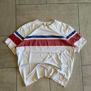 L.O.G.G. H&M Striped T-Shirt Mens M White Red Blue